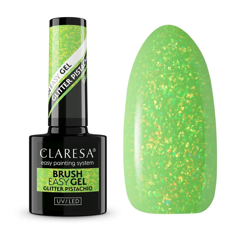 Claresa | Gel en bouteille - Brush Easy Gel - Glitter Pistachio - 5 ml