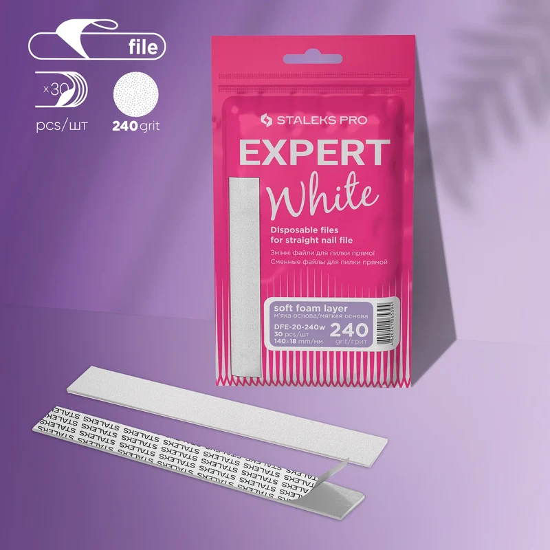 STALEKS | EXPERT 20 Limes adhésives jetables base souple pour lime droite, grain 240 (30 pièces)
