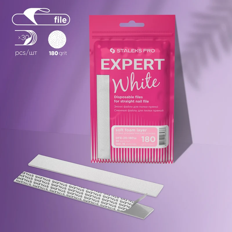 STALEKS | EXPERT 20 Limes adhésives jetables base souple pour lime droite, grain 180 (30 pièces)