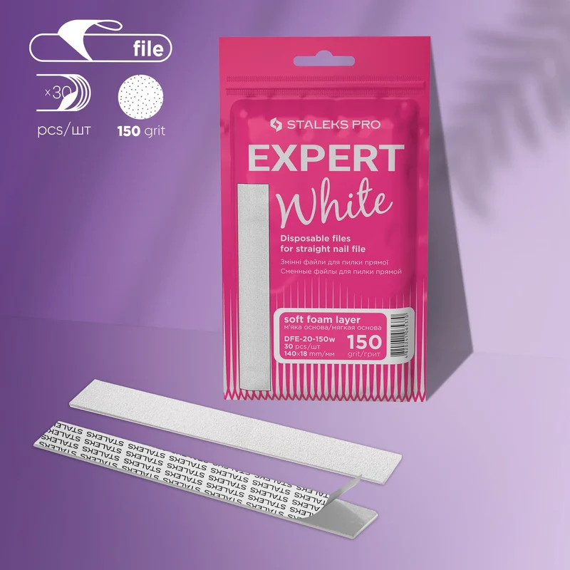 STALEKS | EXPERT 20 Limes adhésives jetables base souple pour lime droite, grain 150 (30 pièces)