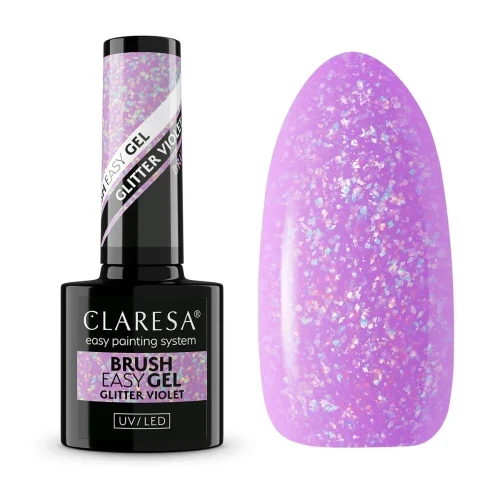Claresa | Gel en bouteille - Brush Easy Gel - Glitter Violet - 5 ml