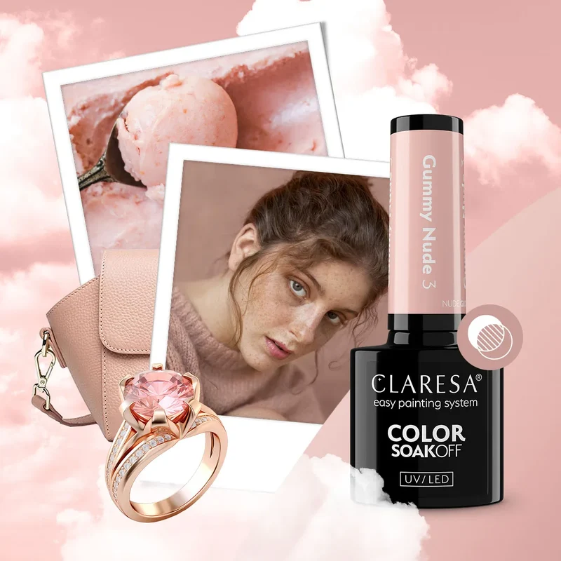 Claresa | Vernis semi-permanent Nude Glow Gummy Nude n°3 - 5ml
