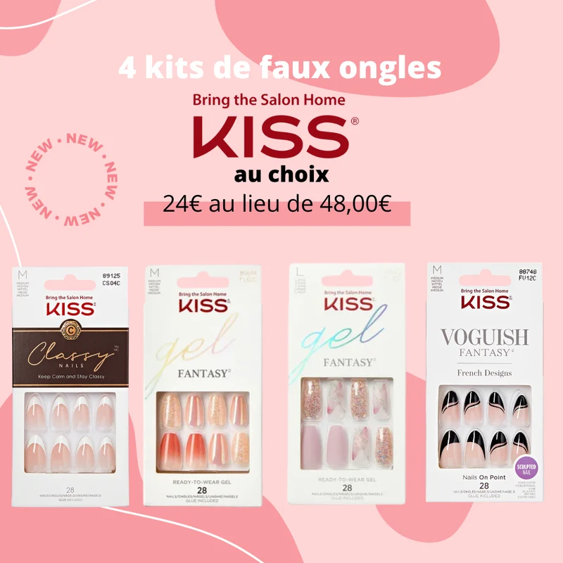 Pack de 4 press on nails Kiss Products à composer