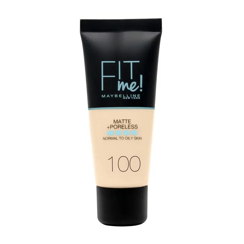Maybelline New York Fit Me Matte & Refine Foundation Shade 100 Warm Ivory Adapté à la couleur et à la texture de votre peau Très léger - 30Ml