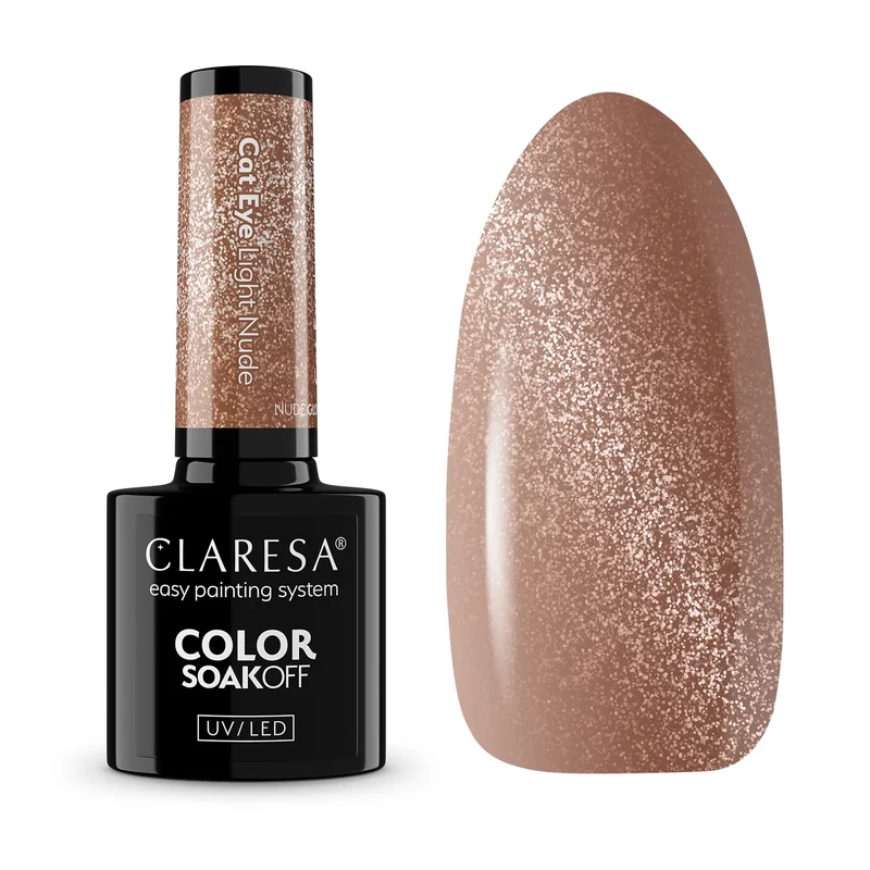 Claresa | Vernis semi-permanent Nude Glow Cat Eye - Light Nude - 5ml