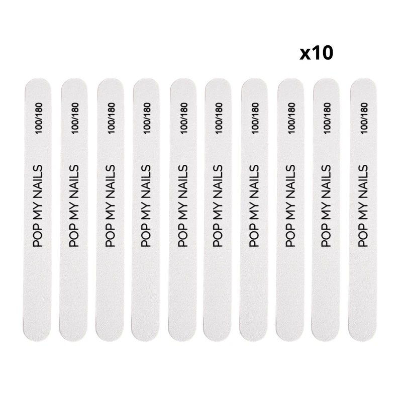 Pop My Nails | Limes à ongles 180/240 droites x10