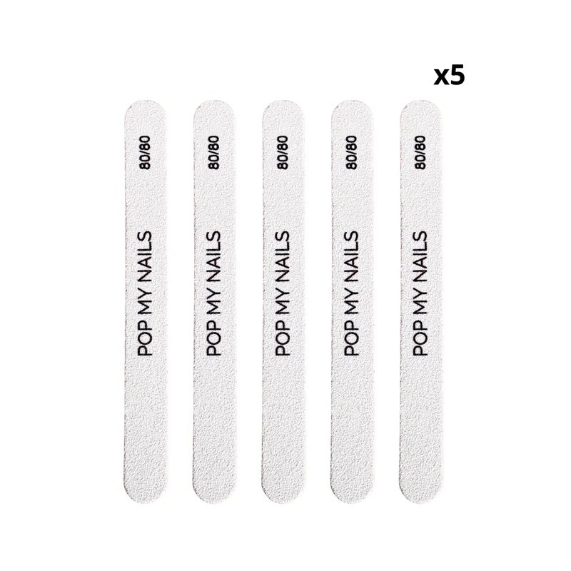 Pop My Nails | Limes à ongles 80/80 droites x5