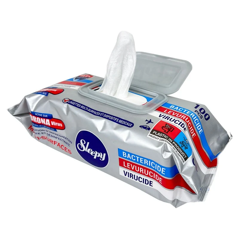 Paquet de 100 lingettes nettoyantes & désinfectante multi-usages