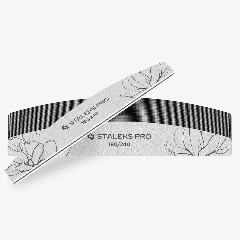 Staleks | Lime à ongles minérale forme croissant EXPERT 40 grain 180/240 - 25 pièces