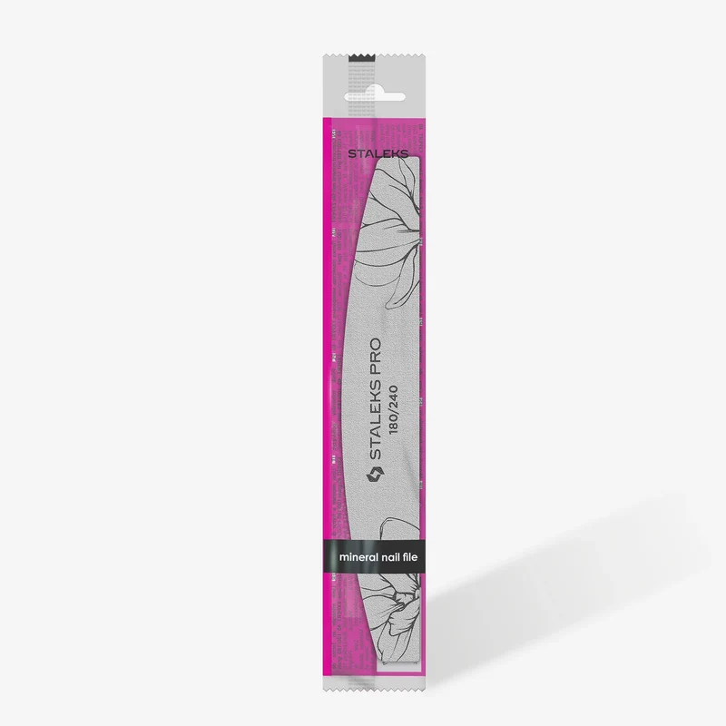 Staleks | Lime à ongles minérale forme croissant EXPERT 40 grain 180/240 - 25 pièces
