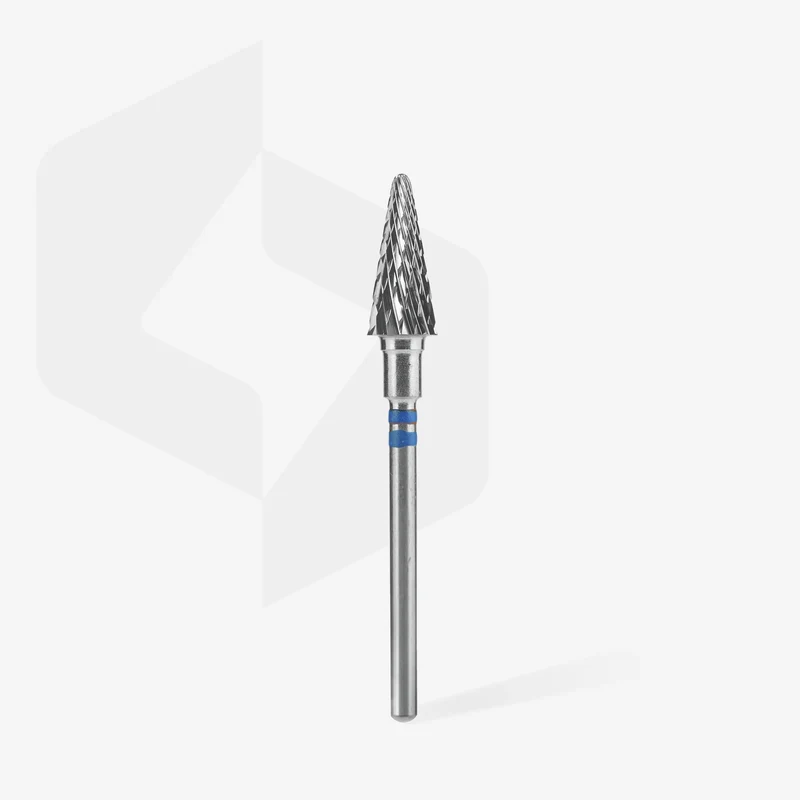 Staleks | Embout ponceuse carbure pour gauchers, «cône», bleu, diamètre de la tête 6 mm, partie active 14mm