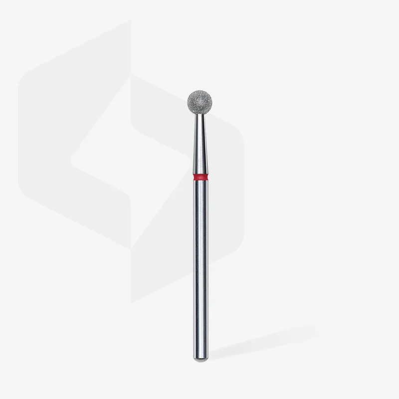 Staleks | Embout ponceuse diamanté, « boule », rouge, diamètre de la tête 4 mm