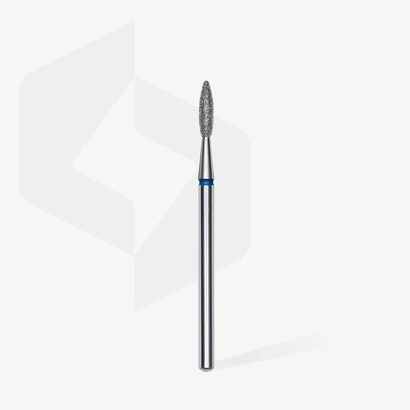 Staleks | Embout ponceuse diamanté, « flamme », bleu, diamètre de la tête 2,1 mm, partie active 8mm