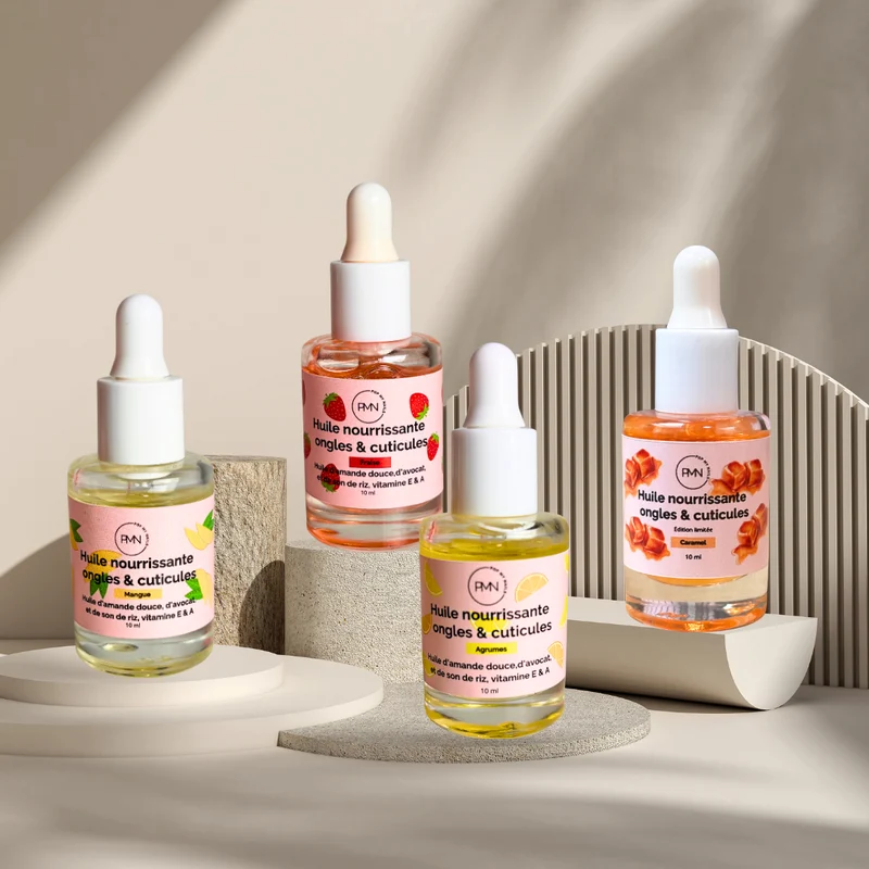 Pop My Nails | 4 huiles nourrissantes ongles & cuticules mangue, fraise, agrumes et caramel - 4x 10ml
