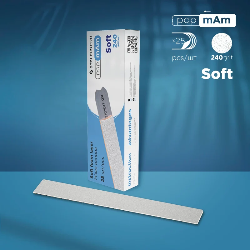 Staleks | Embouts interchangeables papmAm pour lime droite 240 (sur mousse souple) EXPERT 20 - 25 pcs
