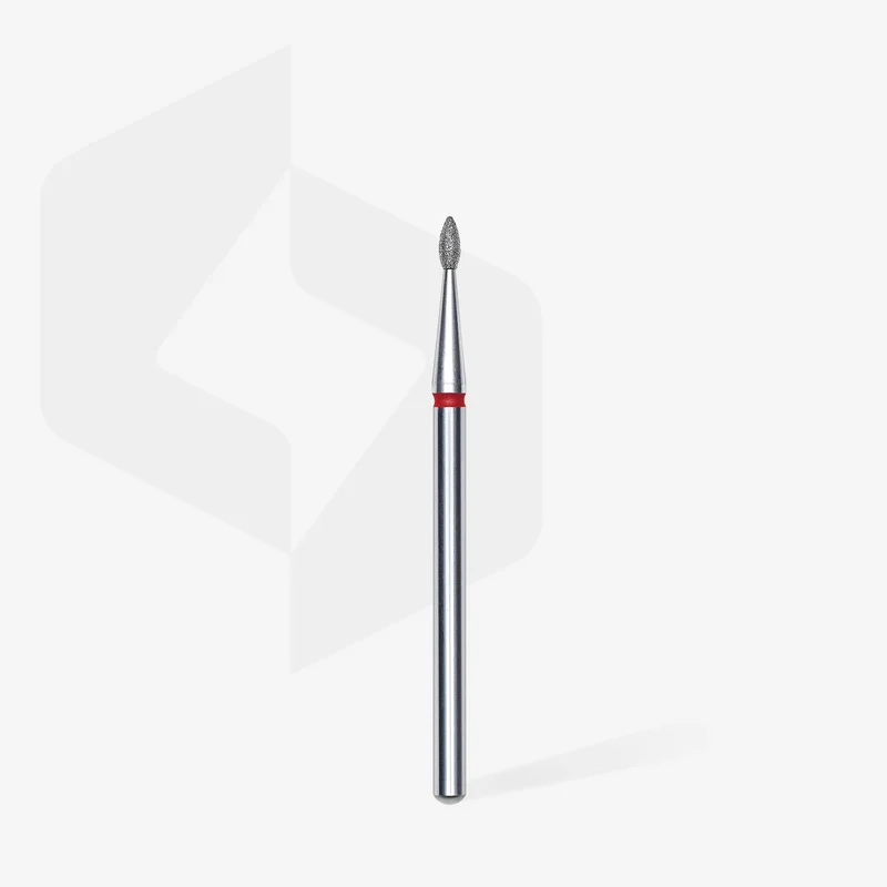 Staleks | Embout ponceuse diamanté, « goutte», rouge, diamètre de la tête 1,6 mm, partie active 4mm