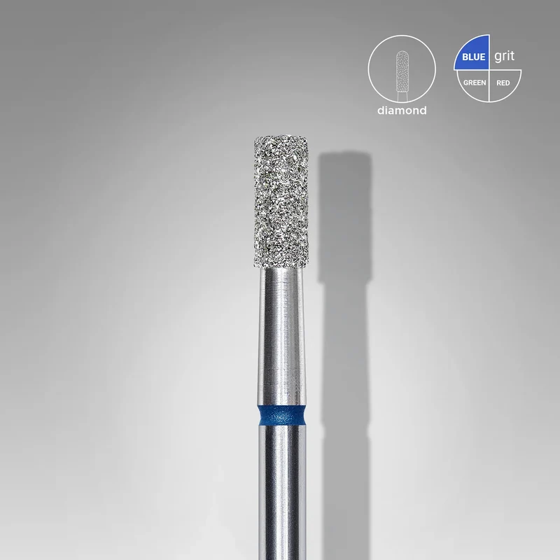 Staleks | Embout ponceuse diamanté, « cylindre », bleu, diamètre de la tête 2,5 mm, partie active 6mm
