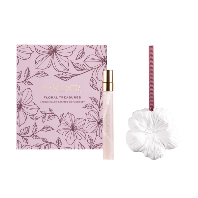 MOR Marshmallow Floral Treasures Ceramic Diffuser Set
