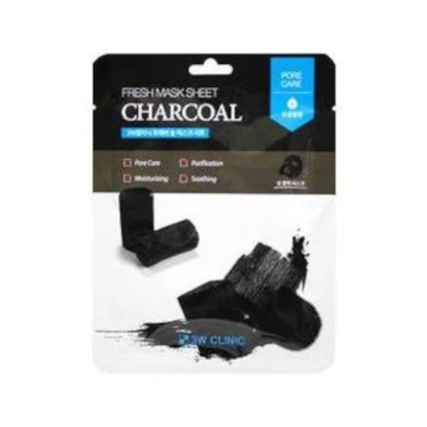 🎁 3W Clinic | Feuille de masque au charbon frais (Discount)