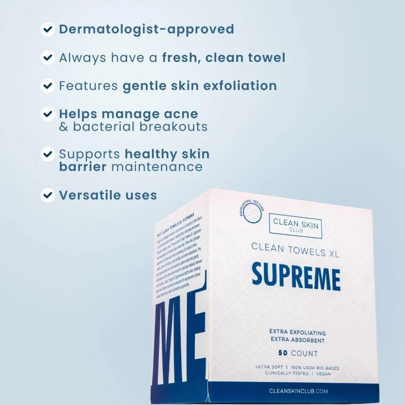 Clean Skin Club Towels XL Supreme 50 count