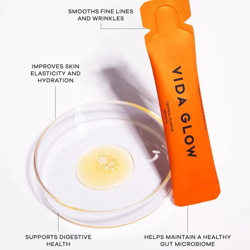 Vida Glow Liquid Collagen Skin+Gut Tropical 15 x 12.5ml Sachets