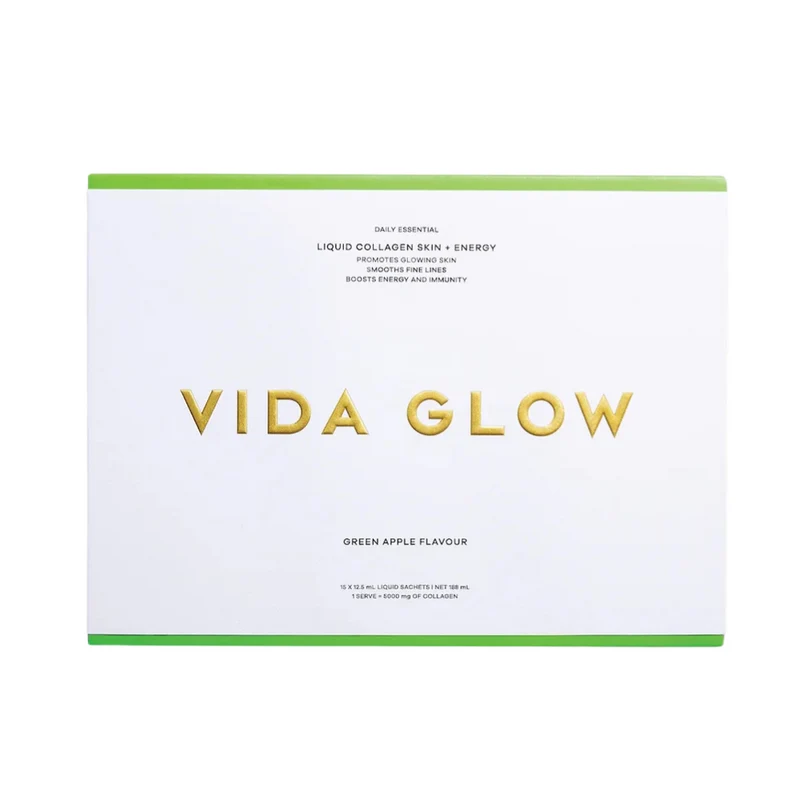 Vida Glow Liquid Collagen Skin + Energy Green Apple 15 x 12.5ml Sachets