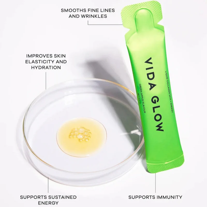 Vida Glow Liquid Collagen Skin + Energy Green Apple 15 x 12.5ml Sachets