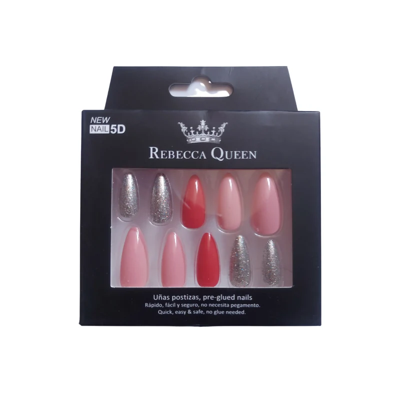 Rebecca Queen | Press on nails - Amande Rouge & Rose