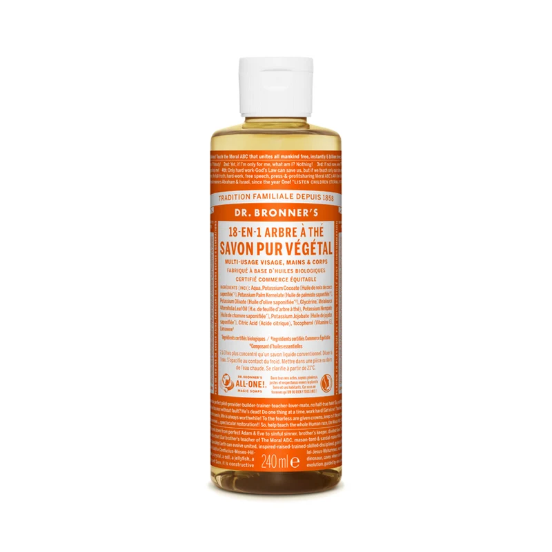 Dr Bronner's - Savon liquide pur végétal - Arbre à thé 240 ml