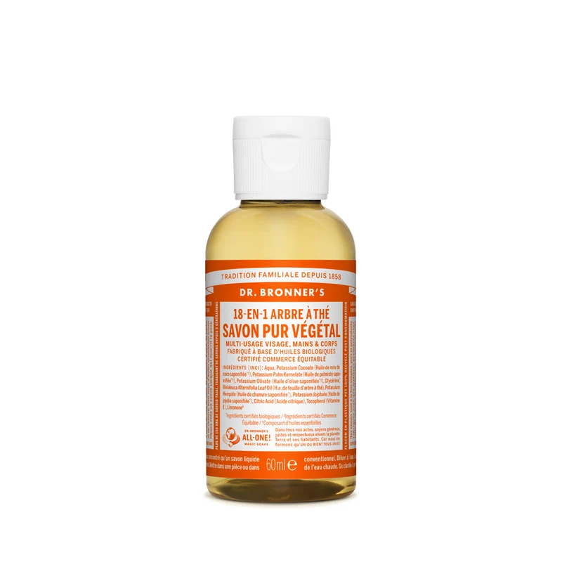 Dr Bronner's • Savon liquide pur végétal - Arbre à thé 60 ml