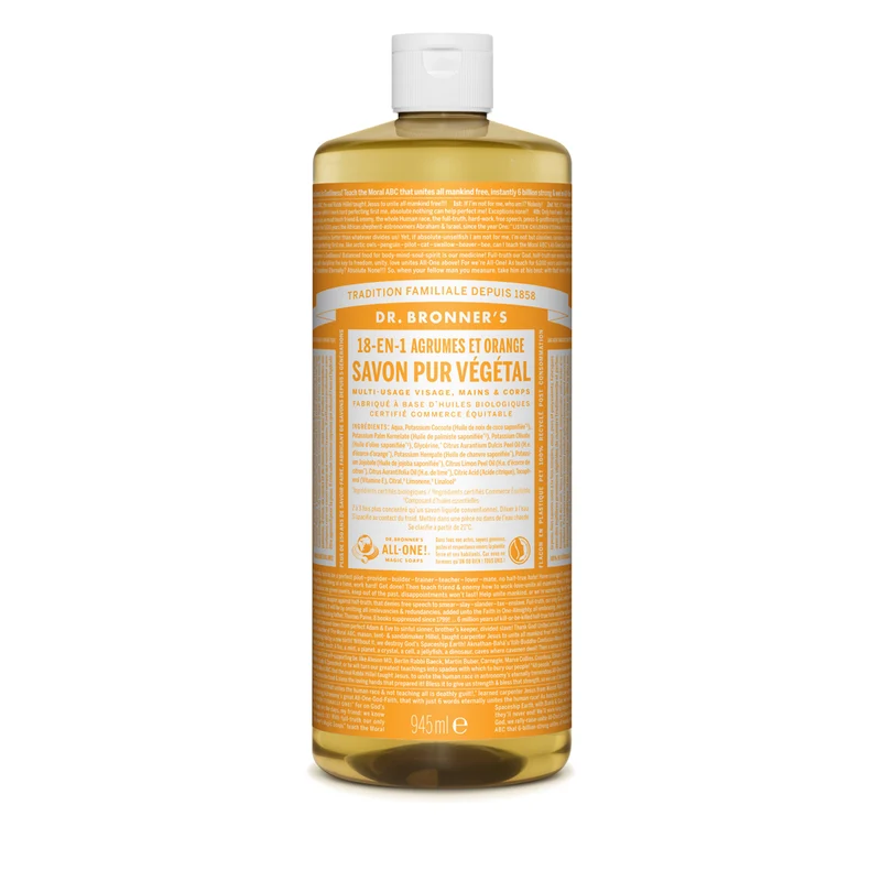 Dr Bronner's - Savon liquide pur végétal - Agrumes / Orange 945 ml