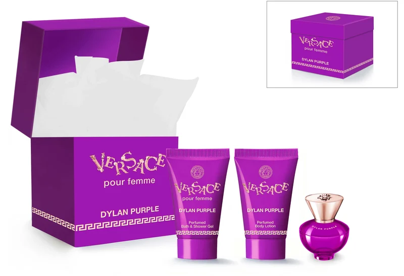 Versace Pour femme Dylan Purple GWP EDT 5ml + Shower Gel 25ml + Body Gel 25ml