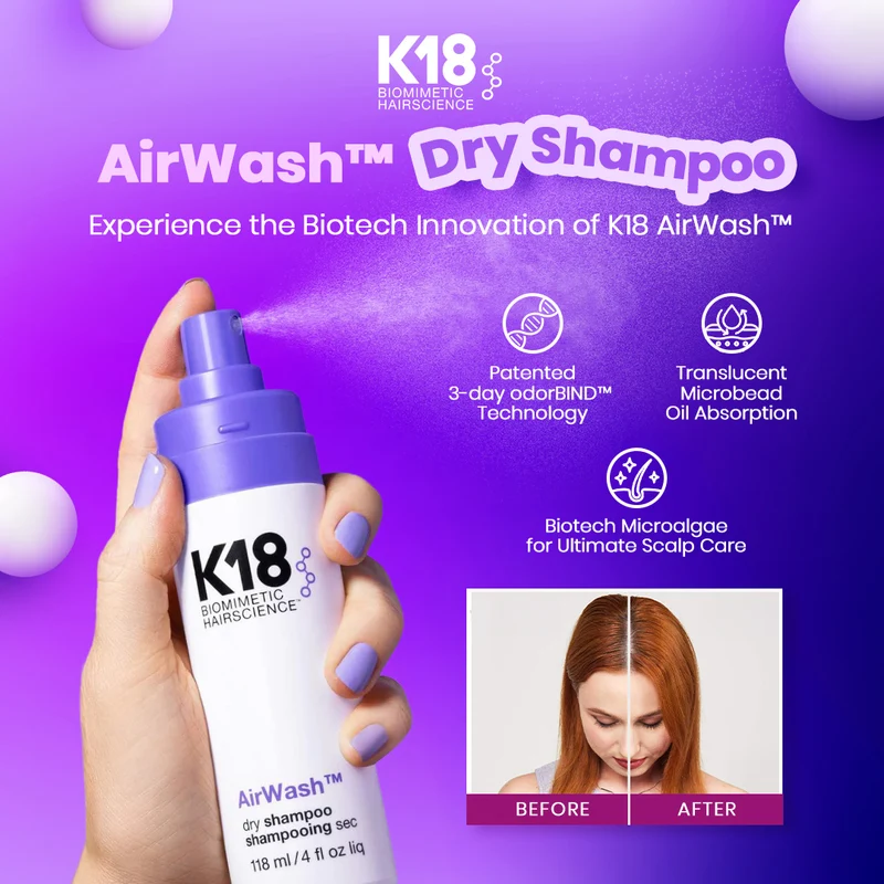 K18 AirWash Dry Shampoo 118ml
