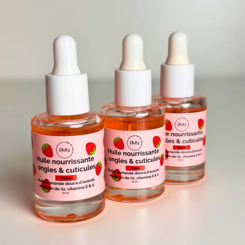 Pop My Nails | Huile nourrissante ongles & cuticules parfum fraise