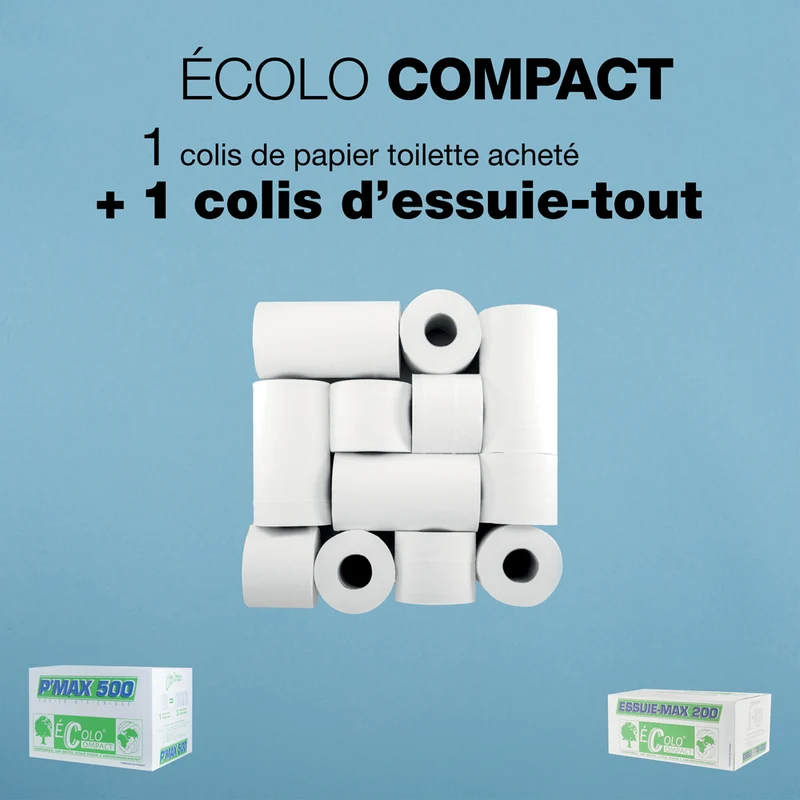 1 Colis de 36 rouleaux de P'Max + 1 colis de 12 rouleaux d'Essuie max