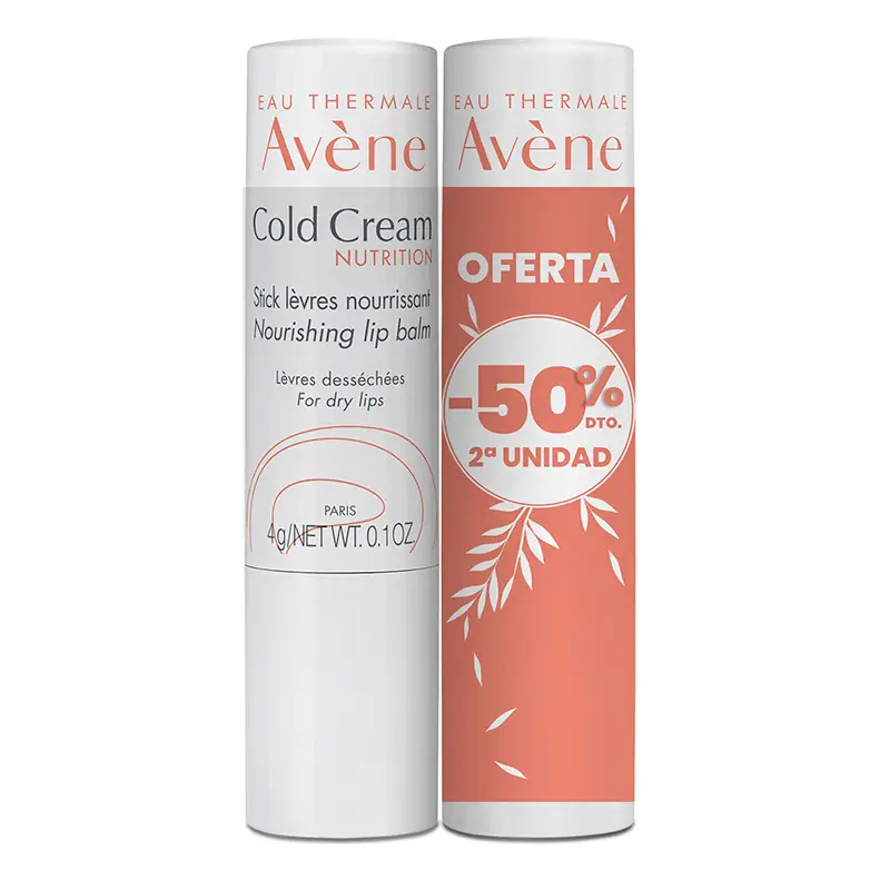 Avène Duo Stick à Lèvres Nourrissant avec Cold Cream , 50% DE RÉDUCTION 2ème unité