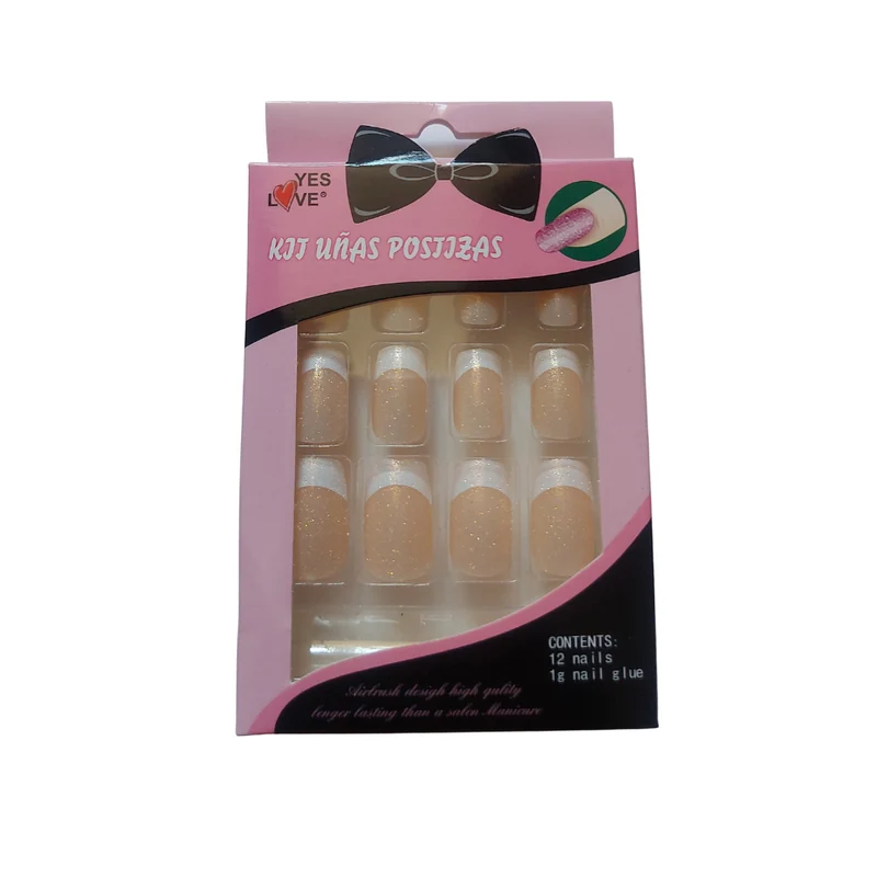 YES LOVE | Faux Ongles French Pailletée - SANS COLLE FOURNIE