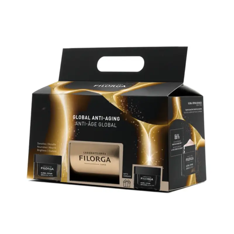 Filorga Global-Repair Crème Avancée 50 ml + Yeux et Lèvres 15 ml + Trousse de toilette