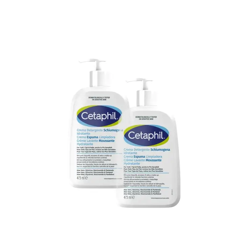 Crème nettoyante moussante Cetaphil 473 ml, lot de 2