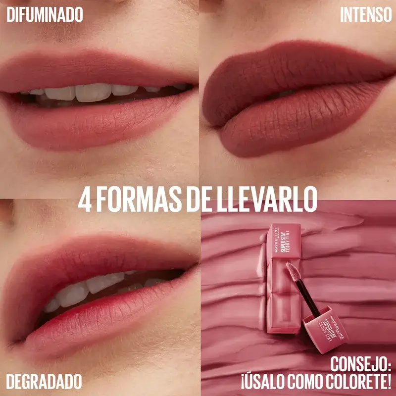 Maybelline New York Super Stay Teddy Tint Rouge à lèvres mat, teinte 15 Skinnydip, 5 ml