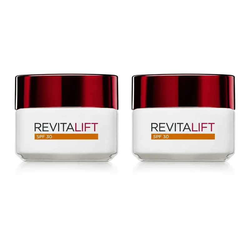 L'Oréal Paris Revitalift Crème de Jour Anti-Rides Avec Protection Solaire - Avec Pro-Rétinol - 50 Ml , pack 2