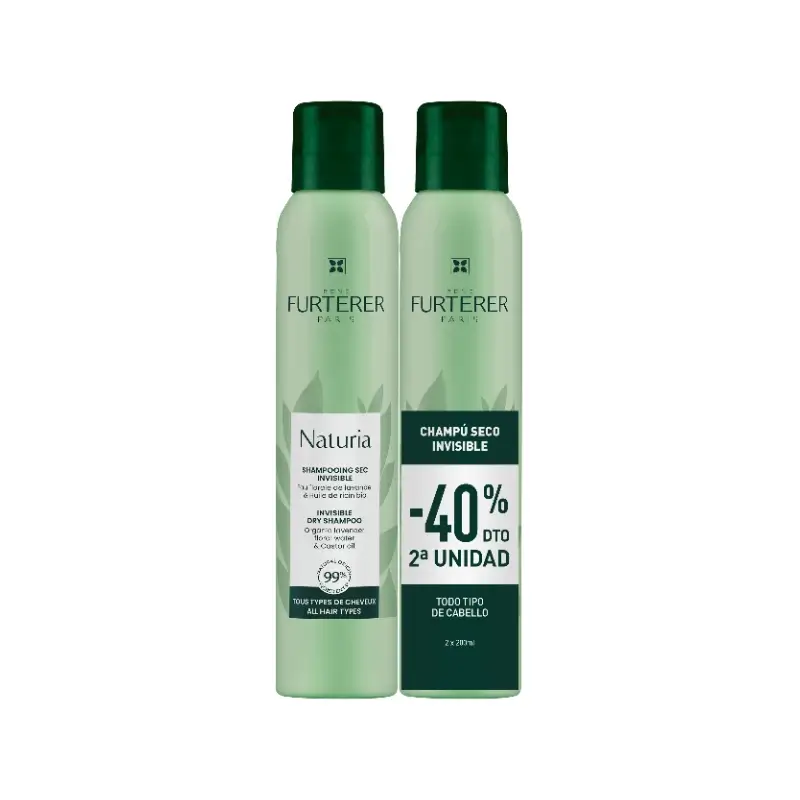 René Furterer Naturia Shampooing sec invisible 2 x 200 ml - 40 % de réduction sur la 2e unité