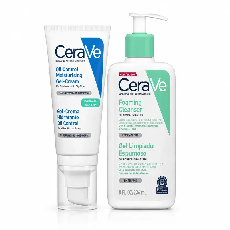 Cerave Cerave Gel Nettoyant Moussant 236 Ml + Gel Crème Hydratant Oil Control 52 Ml