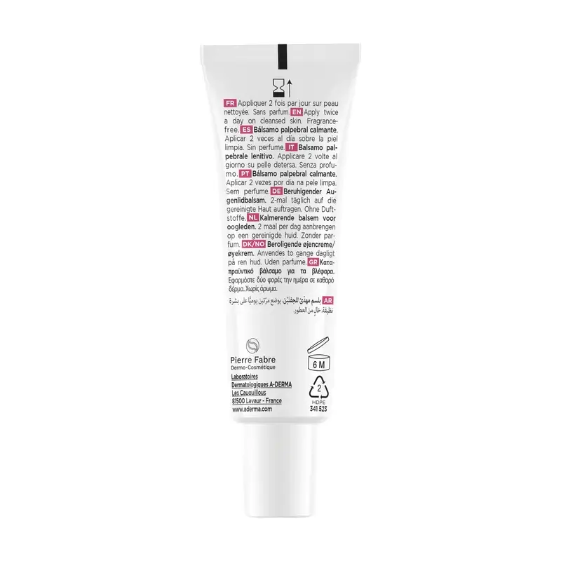 A-Derma Exomega Baume apaisant pour les paupières, 15 ml