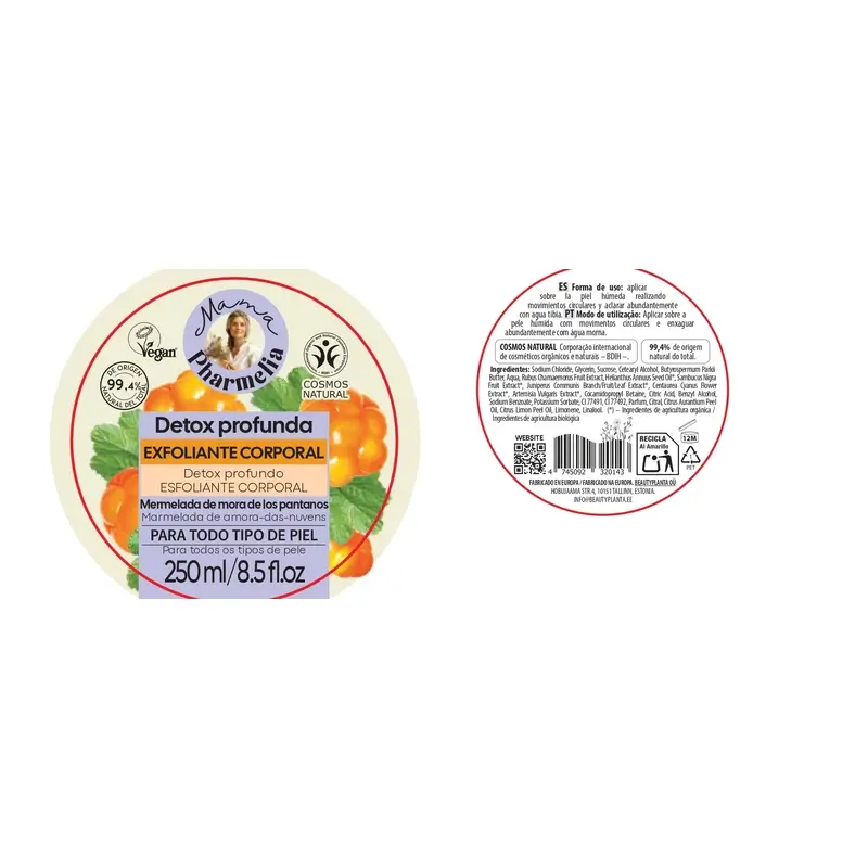 Mama Pharmelia Gommage Détoxifiant en Profondeur à la Confiture de Myrtille , 250 Ml