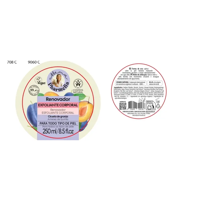 Mama Pharmelia Exfoliating Skin Renewing Body Scrub with Farm Plum, 250 Ml