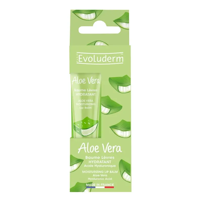 Evoluderm Lip Balm Baume hydratant pour les lèvres - Aloe Vera / Acide Hyaluronique, 15 ml