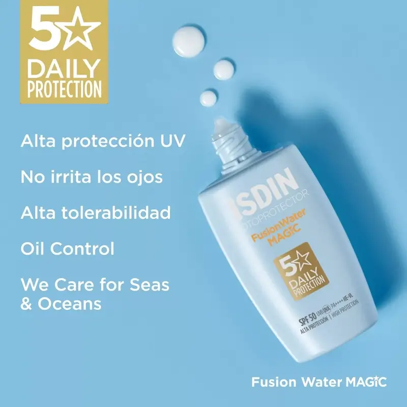 Isdin Fusion Water Magic Solar et Facial SPF 50+, 2 x 50 ml