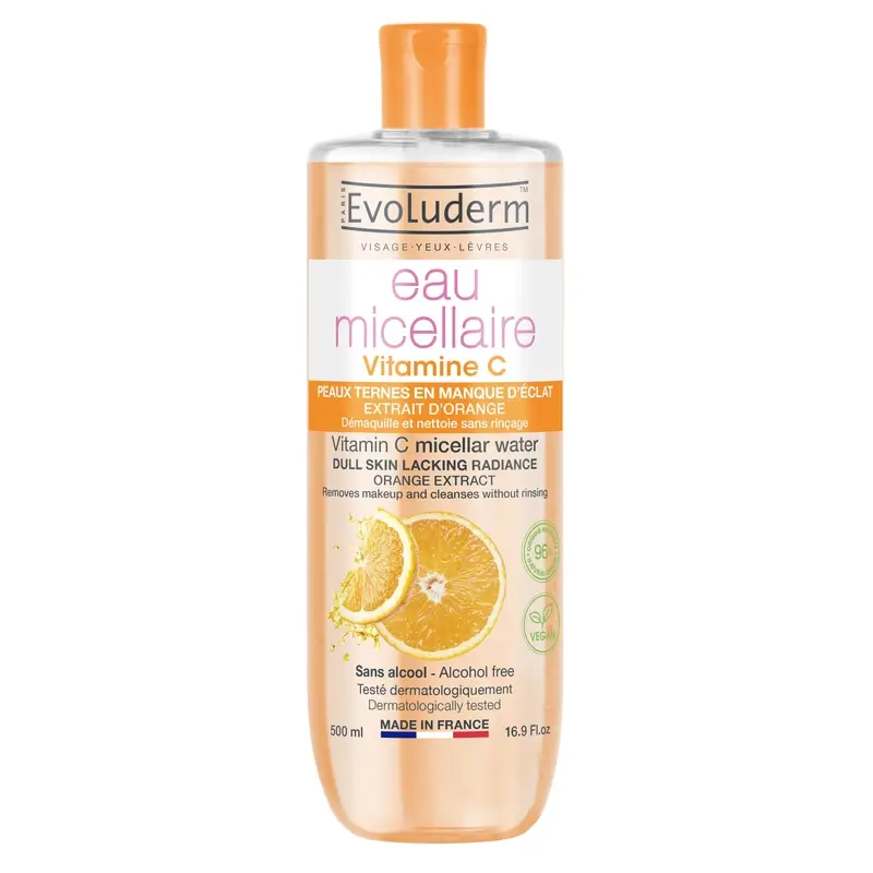 Evoluderm Eau micellaire à la vitamine C, 500 ml