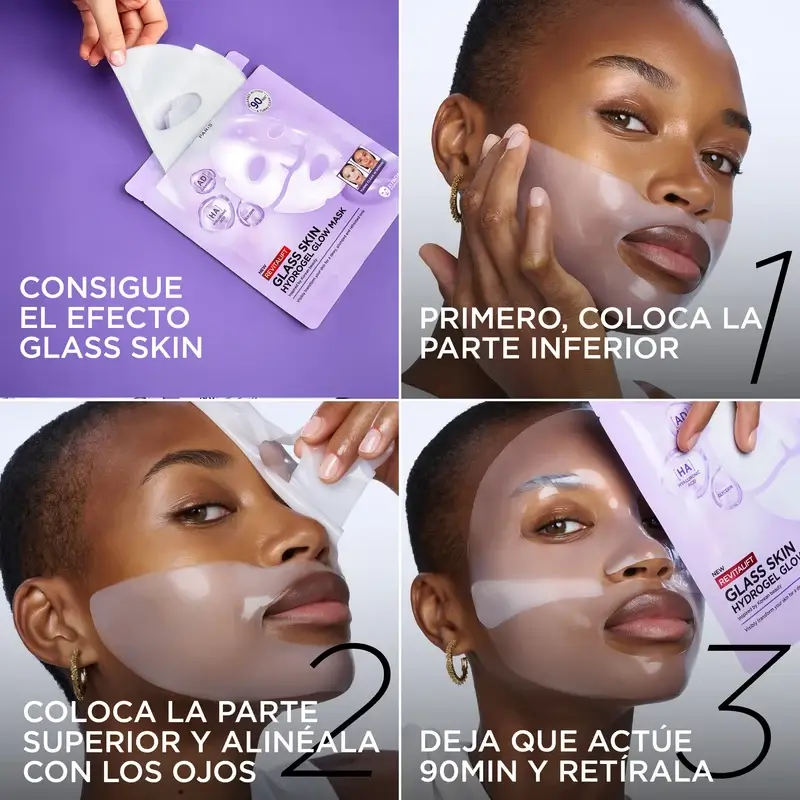L'Oréal Paris Masque Tissue Revitalift Masque facial Hydrogel peau de verre, 1 unité